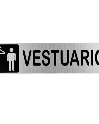 Señal adhesiva Vestuario Masculino Acero inoxidable 5x20 cm Gris