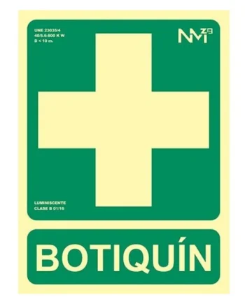 Señal Botiquin PVC 22.4 x 30cm Verde