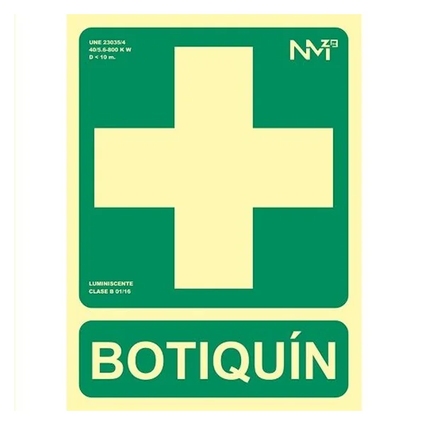 Señal Botiquin PVC 22.4 x 30cm Verde
