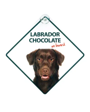 Señal con Ventosa 'Labrador Chocolate on Board'