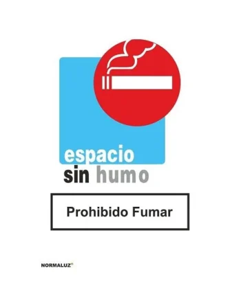 Señal Espacio Sin Humo prohibido fumar PVC 21x30cm