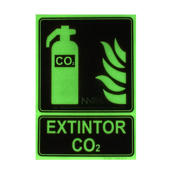 Señal extintor Co2 homologada PVC 21x30cm Rojo