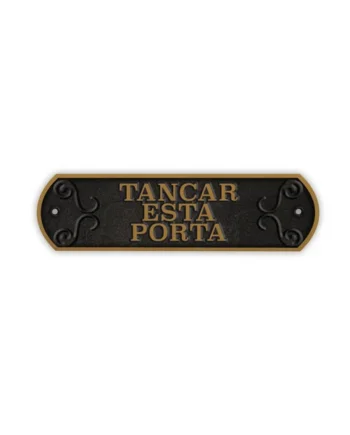 Señal Horizontal Hierro 'Tancar Esta Porta'