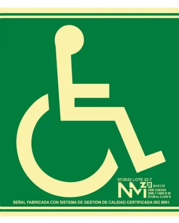 Señal Minusvalidos PVC 22.4 x 22.4cm Verde