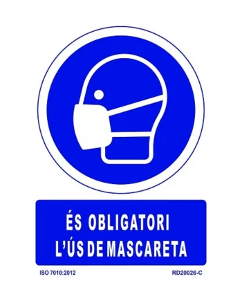 Señal Obligatori us de mascarerta PVC 21x30 cm Azul