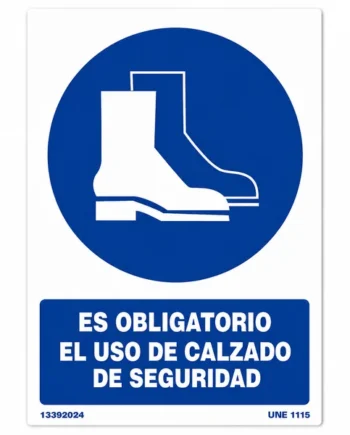 Señal Obligatorio El Uso De Calzado De Seguridad PVC 21x30 cm Azul