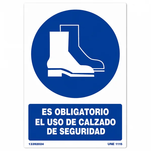 Señal Obligatorio El Uso De Calzado De Seguridad PVC 21x30 cm Azul
