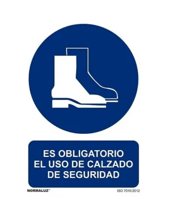 Señal Obligatorio El Uso De Calzado De Seguridad PVC 30x40 c Azul