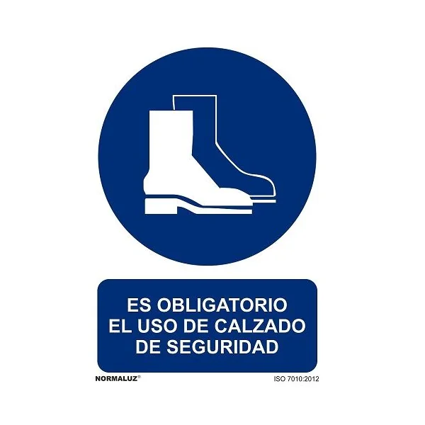 Señal Obligatorio El Uso De Calzado De Seguridad PVC 30x40 c Azul