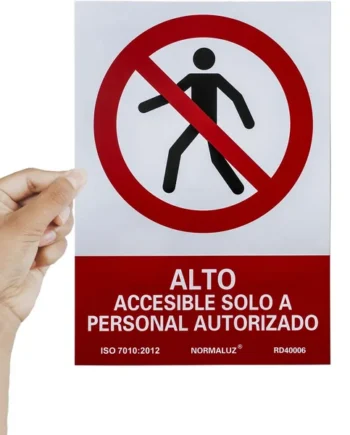 Señal Prohibido El Paso a personal no autorizado PVC 21x30 c Rojo