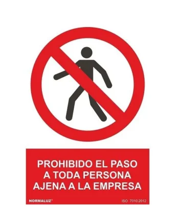 Señal prohibido el paso persona ejena empresa PVC 21x30 cm Rojo