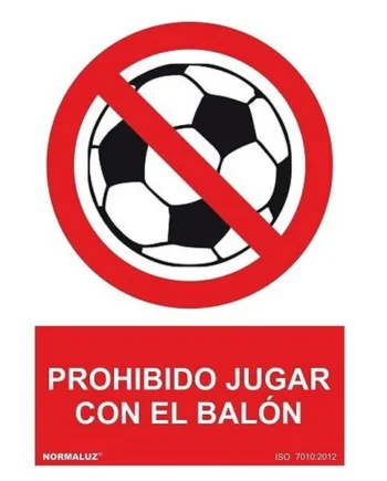 Señal Prohibido Jugar Con El Balon PVC 21x30 cm Rojo