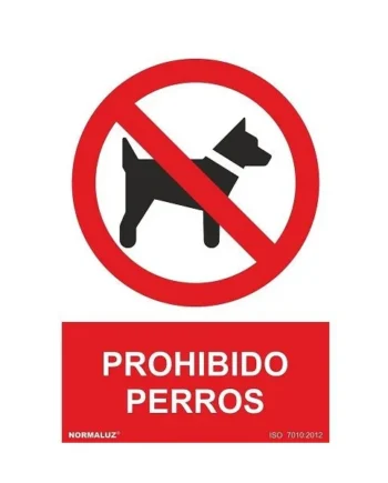 Señal Prohibido perros PVC 21x30 cm Rojo