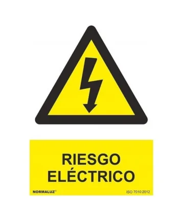 Señal Riesgo Electrico PVC 21x30cm Amarillo