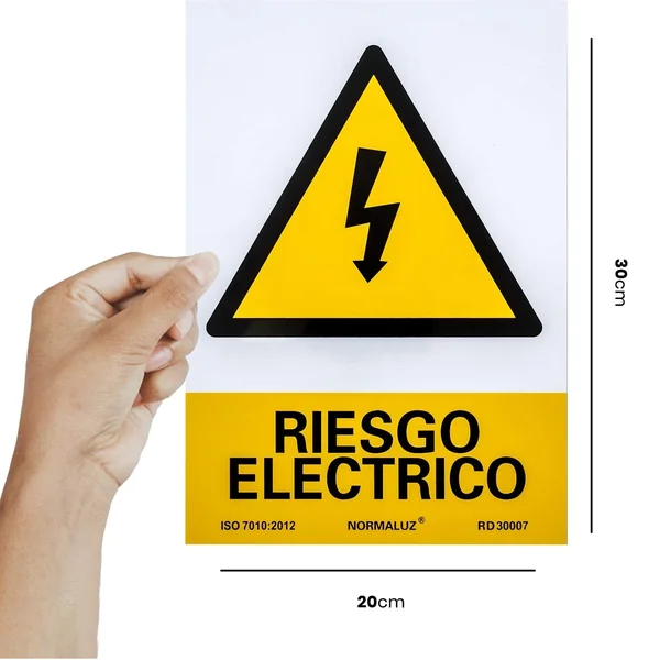 Señal Riesgo Electrico PVC 21x30cm Amarillo