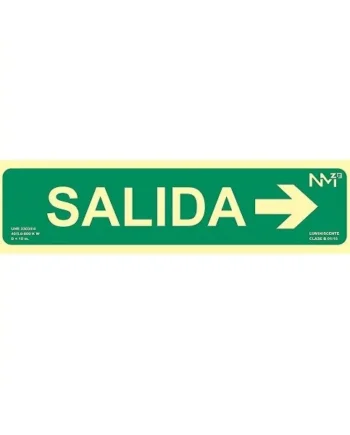 Señal Salida Derecha PVC 10.5x42cm Verde