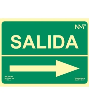 Señal Salida derecha PVC 22.4x30cm Verde