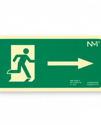 Señal salida Derecha PVC 32x16cm Verde