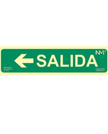 Señal Salida Izquierda PVC 10.5x42cm Verde