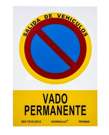 Señal Vado Permanente PVC 21x30cm Rojo