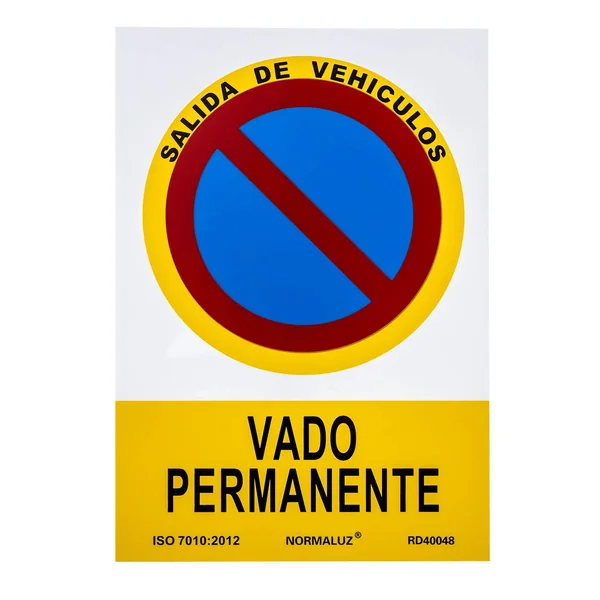 Señal Vado Permanente PVC 21x30cm Rojo