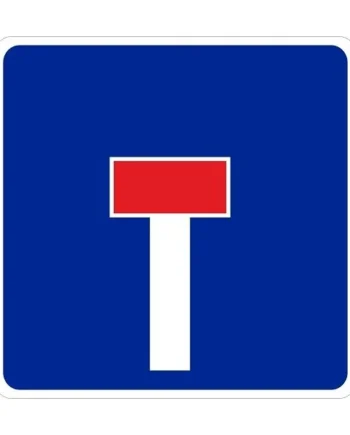 Señal Vial Calzada Sin Salida Metalica Termolacada 50 cm Azul