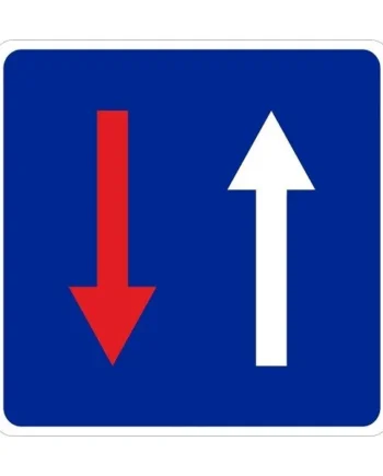 Señal Vial Paso Preferente Metalica Termolacada 50 cm Azul