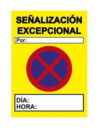 Señal vial Señalizacion Excepcional PVC 50x70 cm Amarillo
