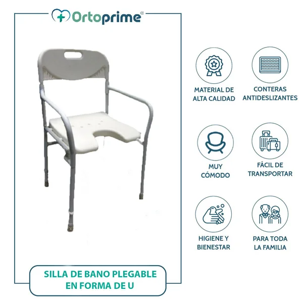 Silla de Baño Plegable en Forma de U