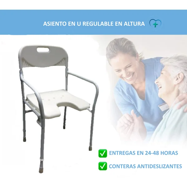 Silla de Baño Plegable en Forma de U