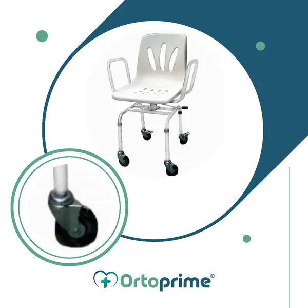 Silla de Ducha Giratoria 360° con Ruedas