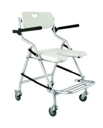 Silla de Ducha y Baño Plegable con Ruedas | Asiento U Higiénico