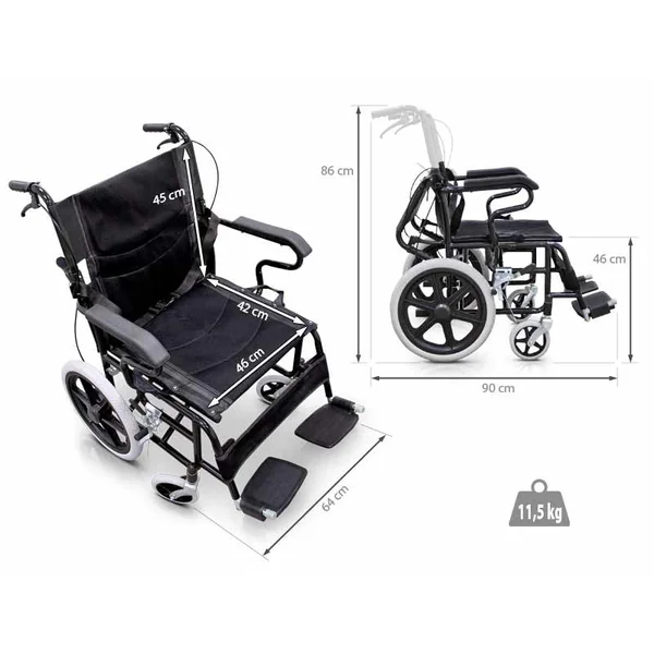 Silla de Ruedas Acero para Traslado | Security