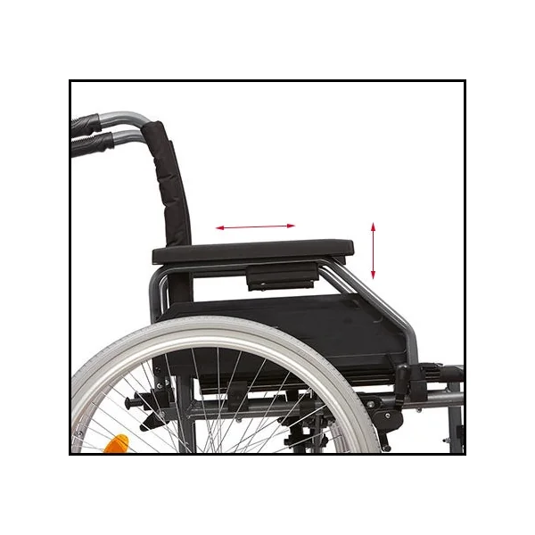 Silla de Ruedas Acero | Reposabrazos Regulables
