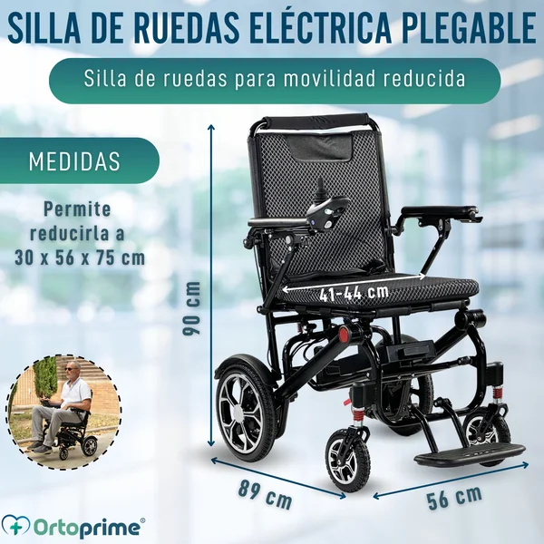Silla de Ruedas Eléctrica Plegable Súper Ligera | Batería 10 Ah
