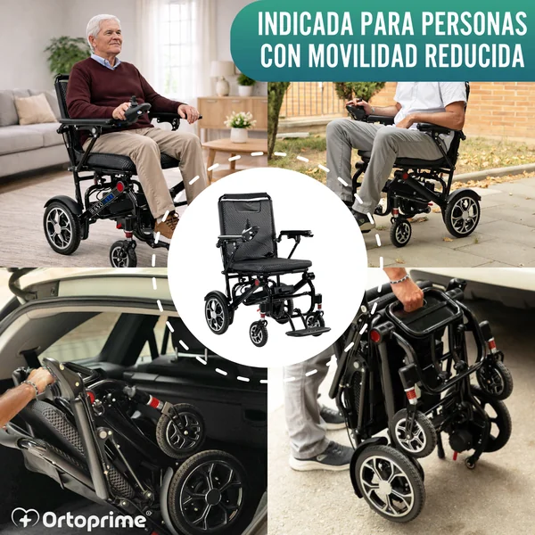 Silla de Ruedas Eléctrica Plegable Súper Ligera | Batería 10 Ah