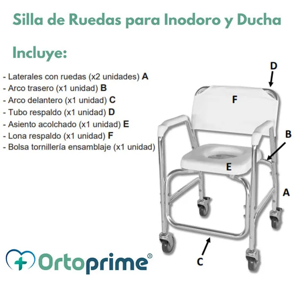 Silla de Ruedas para Inodoro y Ducha