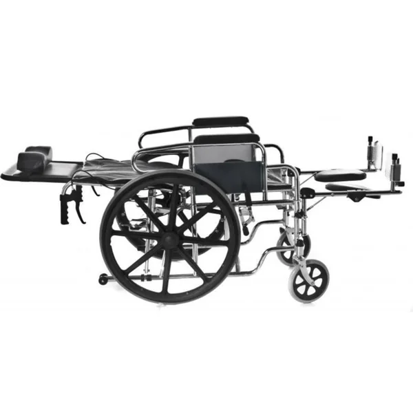 Silla de Ruedas Plegable Acero Cromado con Reposacabezas | ConfortZone