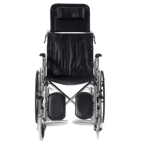 Silla de Ruedas Plegable Acero Cromado con Reposacabezas | ConfortZone