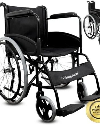Silla de Ruedas Plegable Autopropulsable Cinturón Seguridad