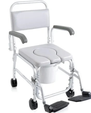 Silla de Ruedas WC para Ducha Baño de Traslado con Deposito