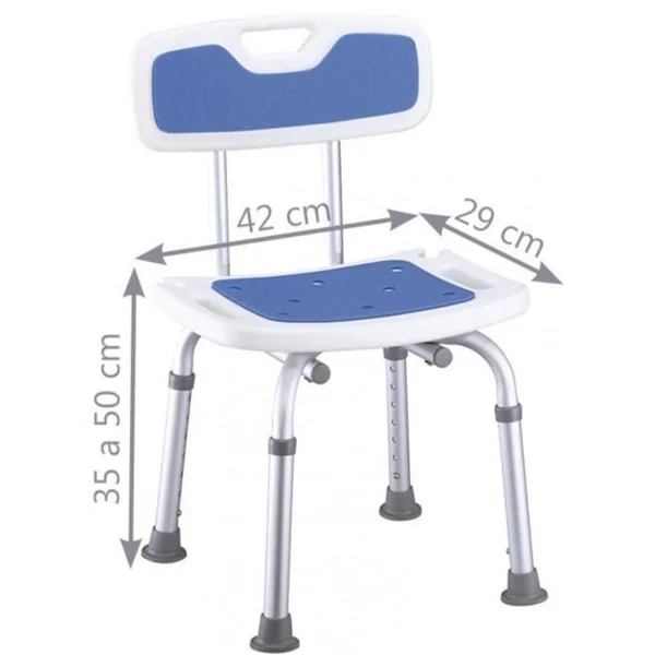 Silla Ducha Antideslizante con Respaldo y Asiento Acolchado