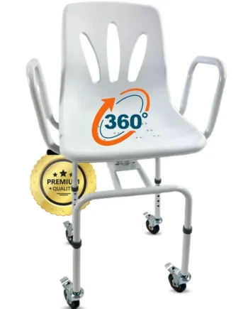 Silla Ducha Giratoria 360º con Ruedas | Silla Baño Adultos