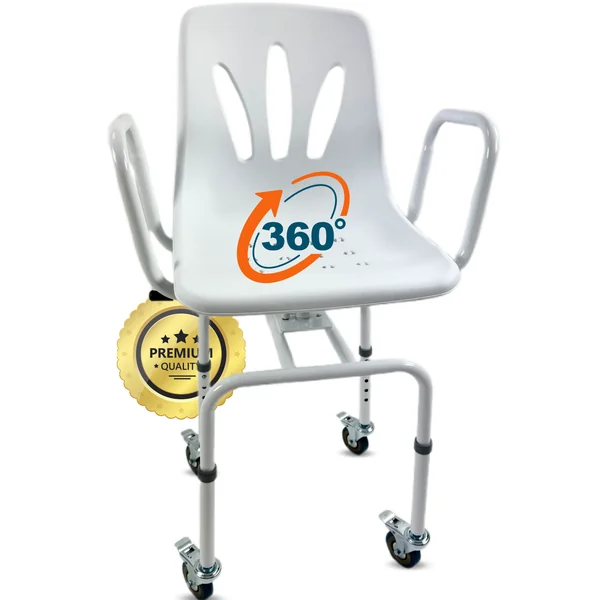 Silla Ducha Giratoria 360º con Ruedas | Silla Baño Adultos