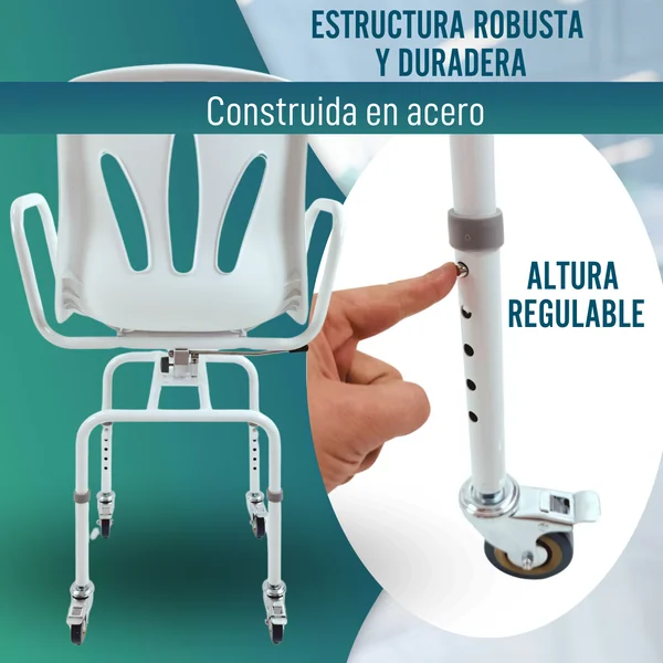 Silla Ducha Giratoria 360º con Ruedas | Silla Baño Adultos