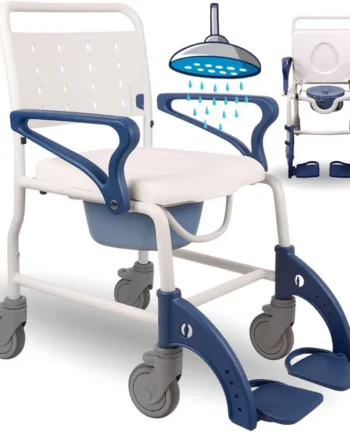 Silla Ducha WC Adultos Brazos y Pies Abatibles | Inodoro Portátil