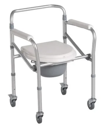 Silla Inodoro Plegable con Ruedas | Regulable