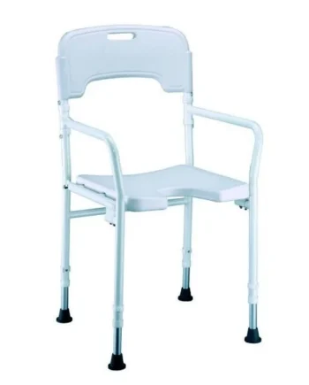 Silla para Baño con Respaldo y Reposabrazos Plegable