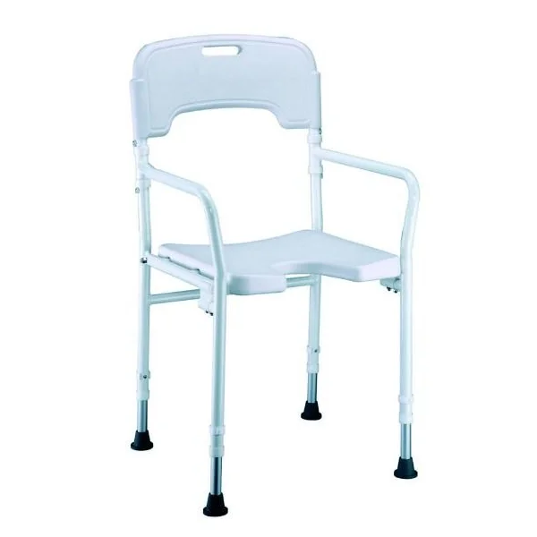 Silla para Baño con Respaldo y Reposabrazos Plegable