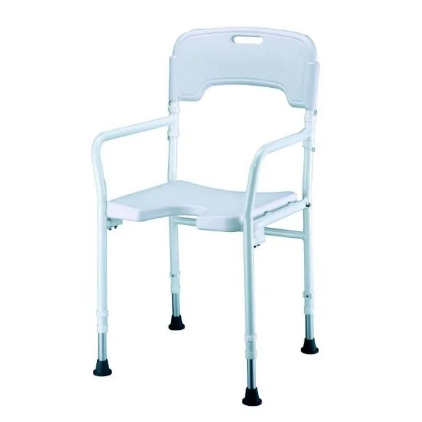 Silla para Baño con Respaldo y Reposabrazos Plegable